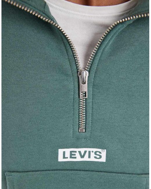 Levi's Blue 1/4 Zip Logo Sweatshirt