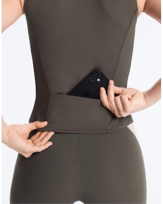 Oysho Gray Sleeveless Zip T-shirt