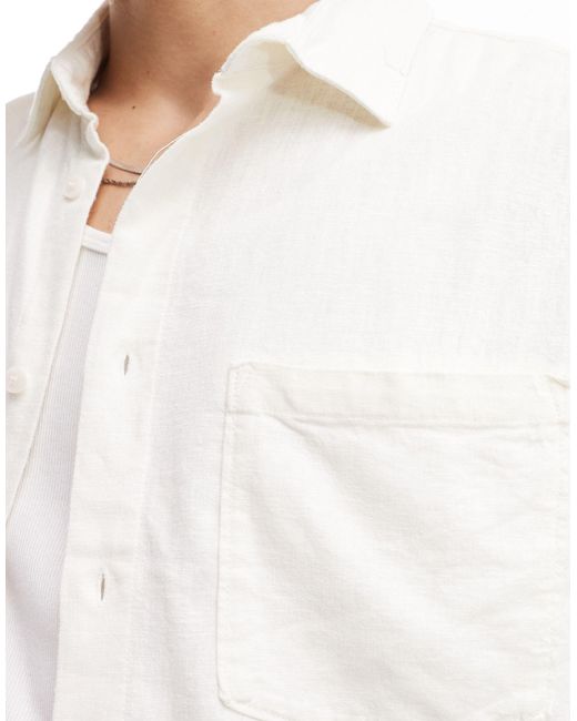 Camisa blanco hueso holgada Weekday de hombre de color White