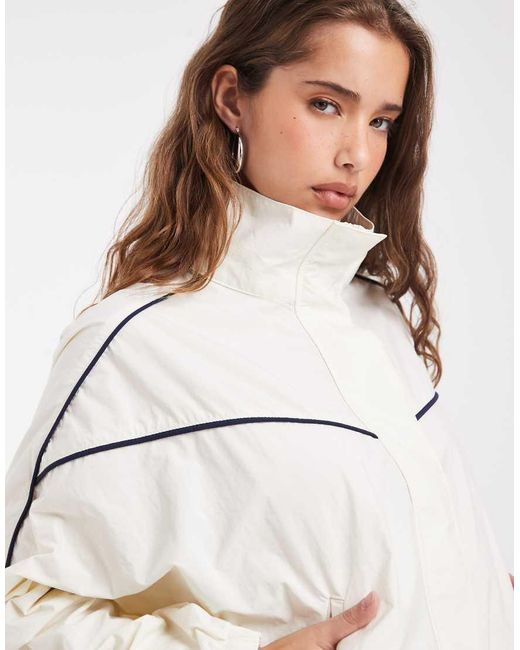 ASOS Natural Techy Funnel Neck Windbreaker Jacket