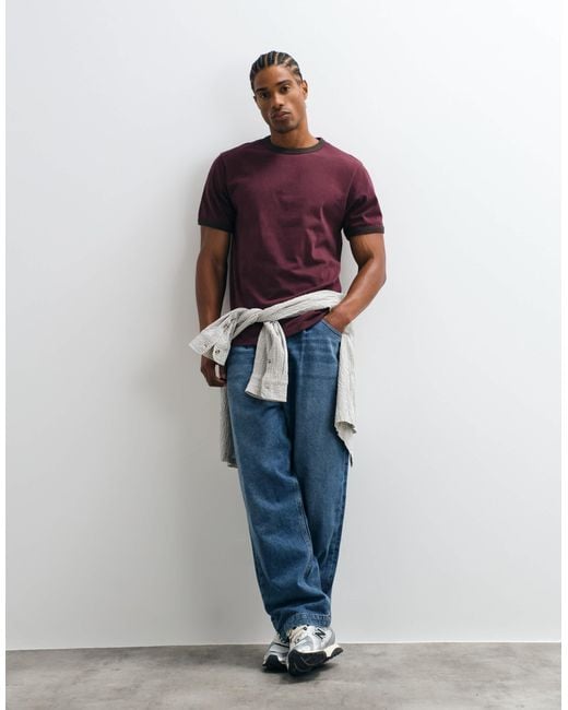 ASOS Brown Regular Ringer T-shirt for men