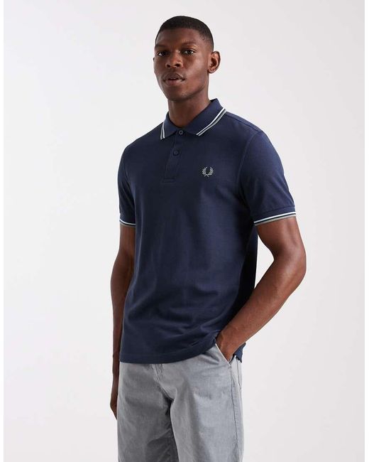 Fred Perry Blue Twin Tipped Polo Shirt for men