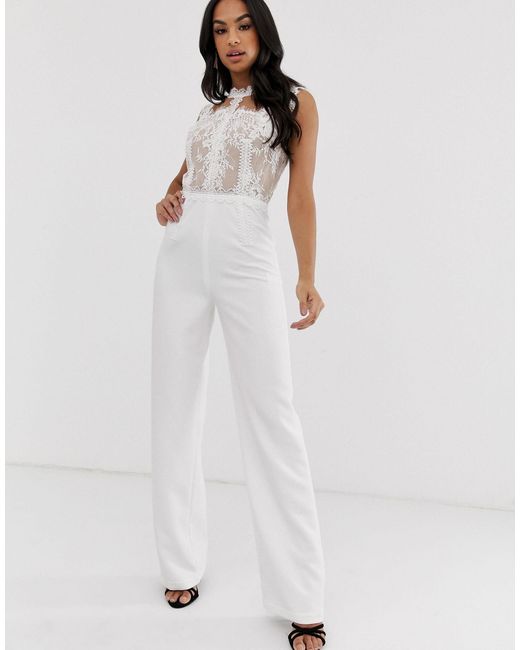 Bronx and Banco Bronx & Banco - Charlotte - Kanten Jumpsuit in het White