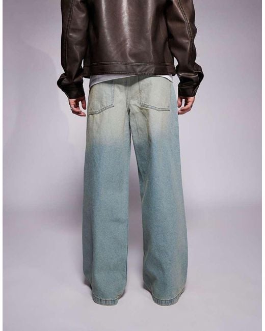 ASOS Super Baggy Jeans Met Tint in het Blue voor heren