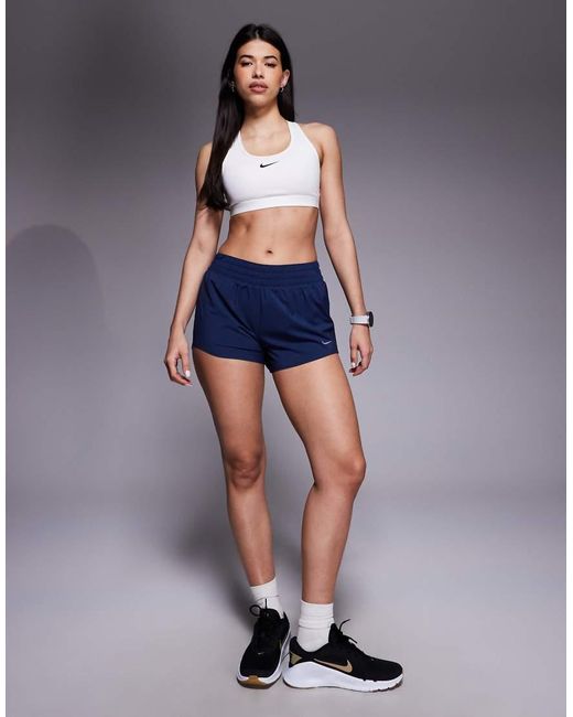Nike White Swoosh High Support Non-Padded Adjustable Sports Bra