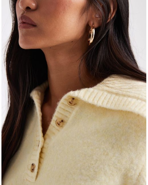 ASOS Natural Waisted Collar Jumper
