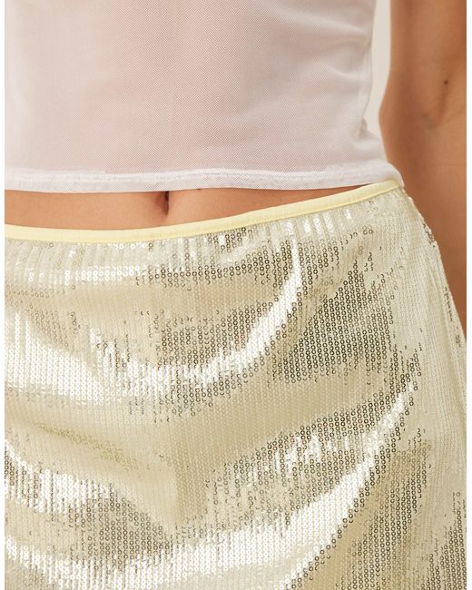 ASOS Natural – kurzer pailletten-skort