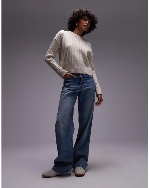 Mango Gray Chunky – gerippter grobstrick-pullover