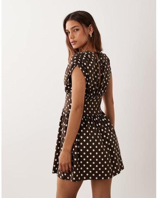 ASOS Natural Short Sleeve Cinched