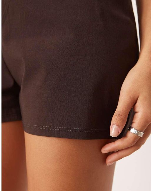 ASOS Brown Co-ord Bengaline Hot Pant Shorts