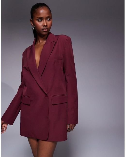 Kaiia Purple Exclusive Structu Oversized Blazer Dress