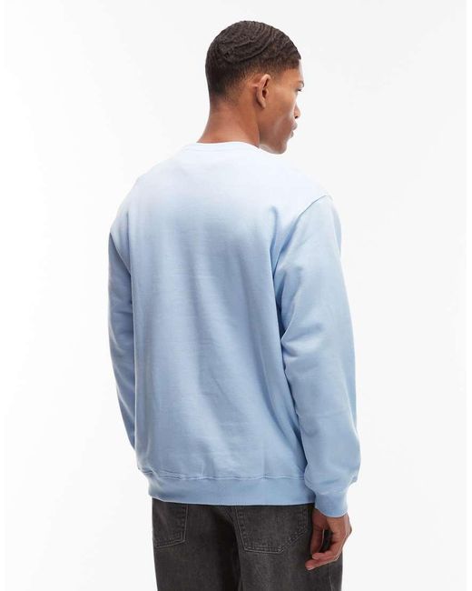 Vans Blue Left Chest Logo Loose Fit Sweatshirt for men