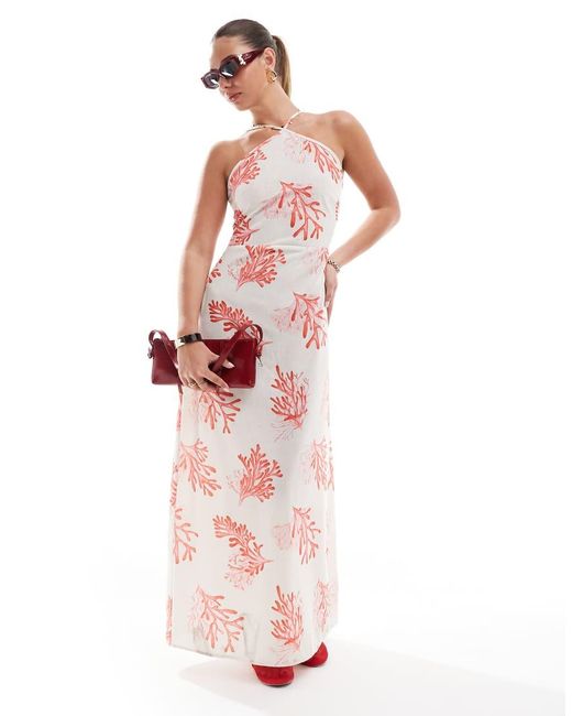 Vero Moda Pink Halter Maxi Dress