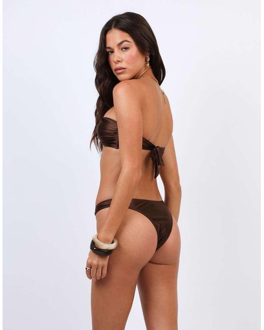 SIMMI Brown Bandeau Bikini With Starfish Trim