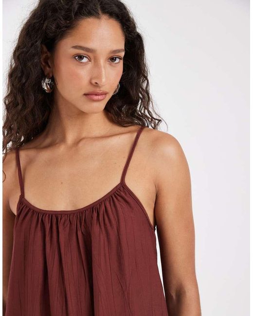 Vero Moda Crinkle Textured Woven Full Cami Maxi Dress