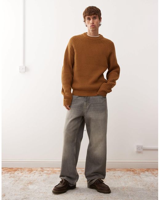 Collusion Brown Knitted Sweat for men