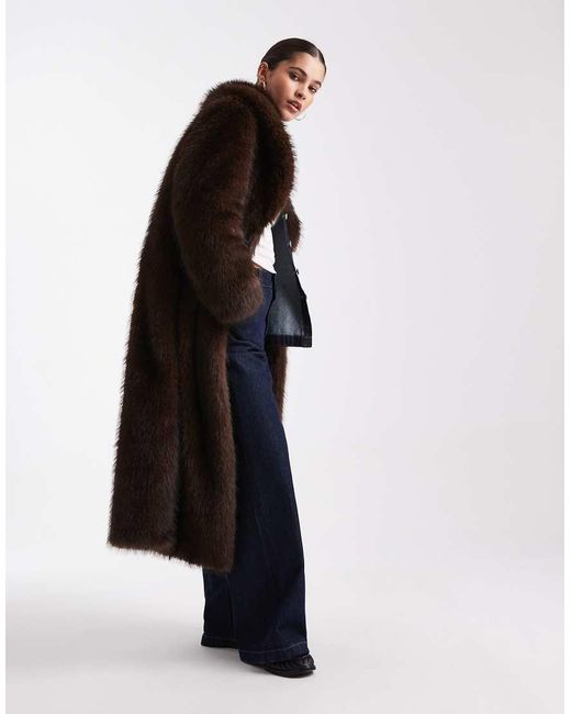 New Look White Faux Fur Maxi Coat