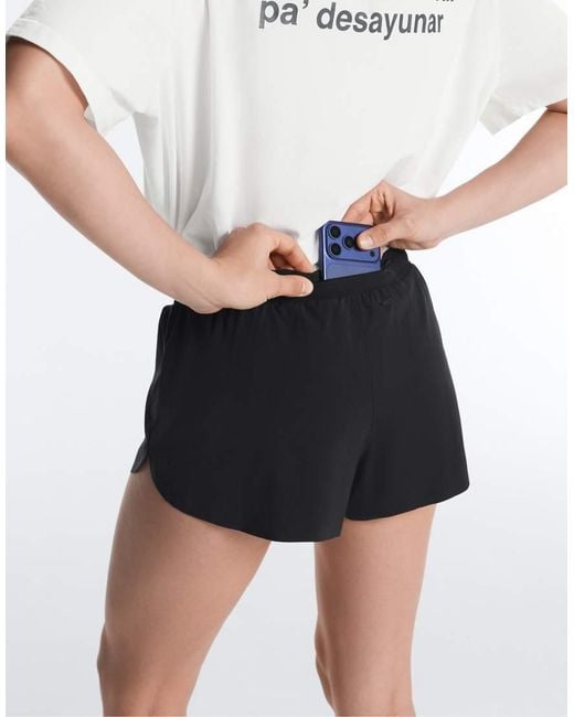 Oysho Black 6Cm Low-Rise Technical Shorts
