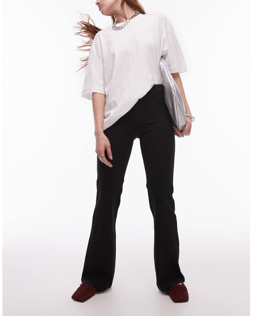 Mango Black Fitted High Waist Flare Trouser