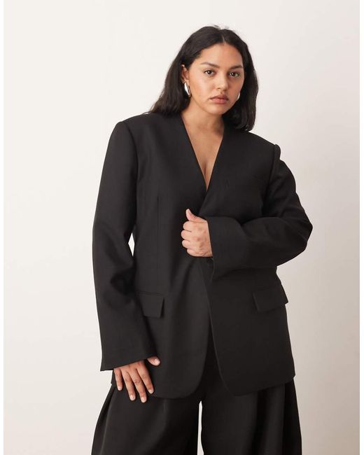 ARRANGE Black Curve Ultimate Collarless Blazer