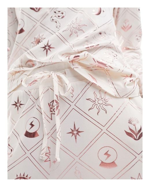 Chelsea Peers White Foil Tile Long Pyjama Set