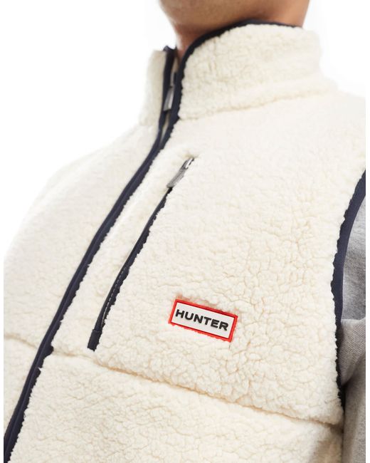 Hunter – drill – fleece-weste in White für Herren