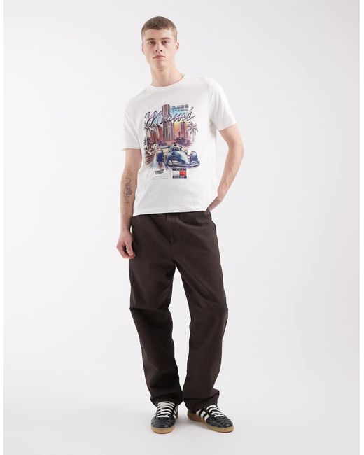 Tommy Hilfiger White X Cadillac F1 Miami T-shirt for men