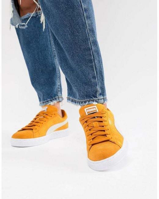 PUMA Suede Classic Mustard Yellow Sneakers | Lyst