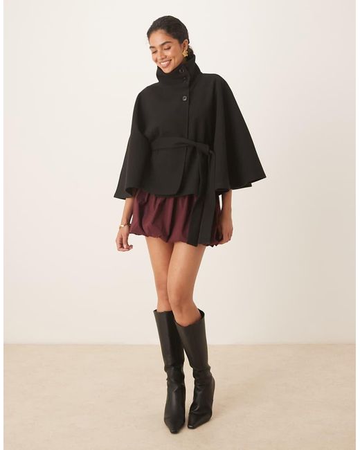 Gina Tricot Natural Funnel Neck Belt Cape Jacket