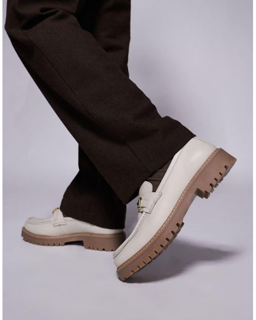 Mocasines Hueso De Cuero Con Bridón Sean De Walk London de hombre de color Black