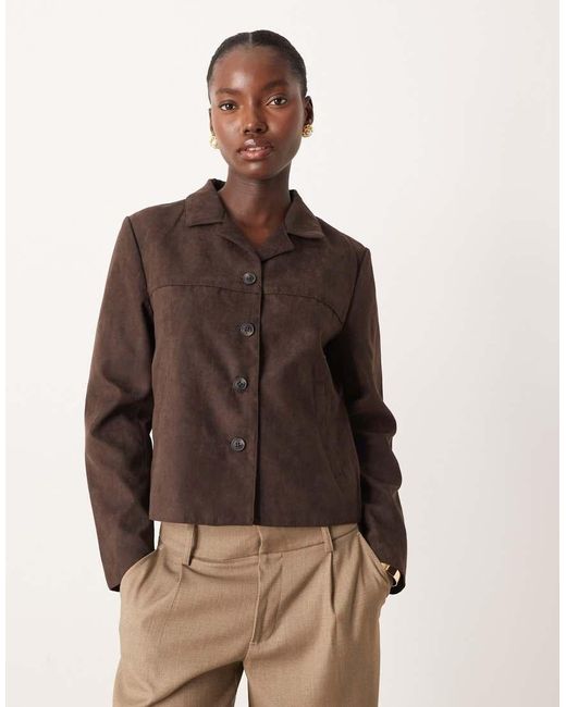 Jdy Brown Faux Suede Jacket