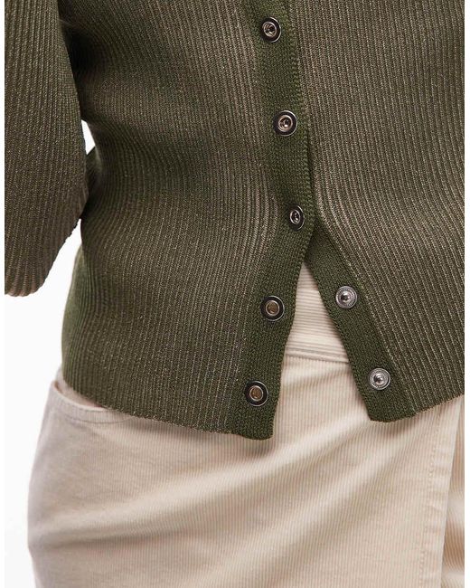 emory park Natural Button Through Henley Top