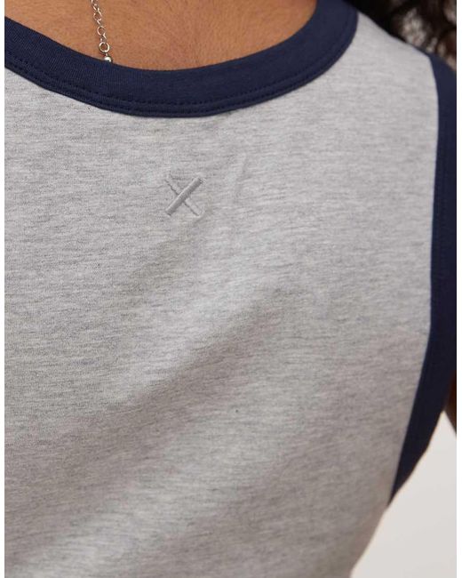 Collusion Gray Vest Top With Contrast Binding