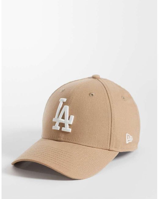 KTZ Natural La Dodgers Womens 9forty Linen Mix Cap