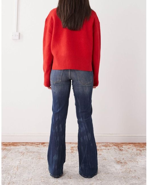 Cheap Monday Red Booty Bei Stretch Low Rise Bootcut Jeans