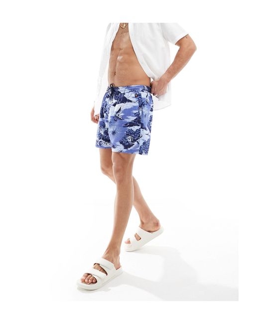 Tommy Hilfiger Blue Hawaiian Beach Shorts for men