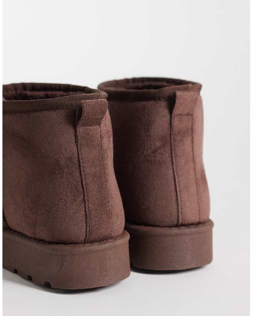 SEQWL Brown Cosy Mini Ankle Boots