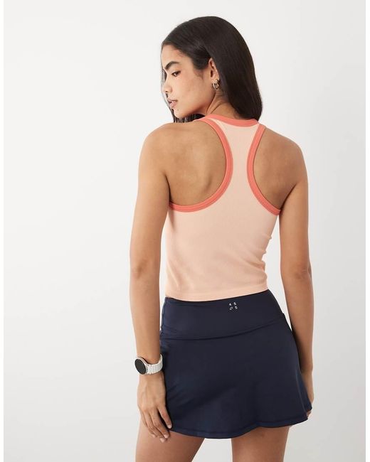 4505 Blue Seamless Lightweight Rib Racer Vest With Contrast Binding