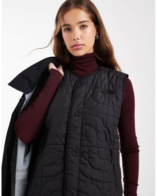 The North Face Blue – city – 3-in-1-longline-regenjacke mit weste