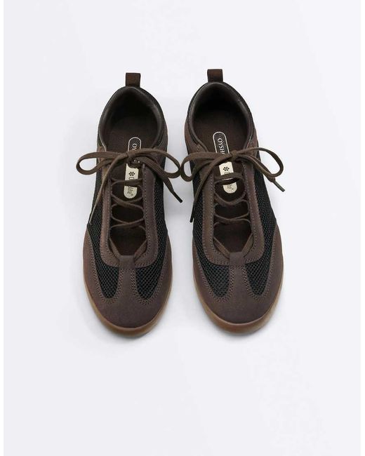 Oysho Black Combined Mesh Sport Shoe