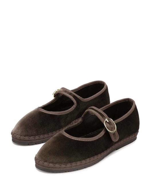 Nokwol Brown Mel Velvet Mary Janes