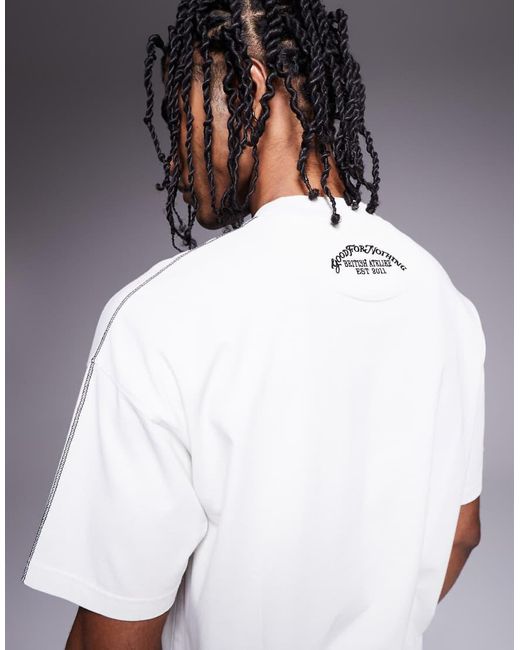 T-Shirt Chiaro Con Cuciture A Vista di Good For Nothing in Gray da Uomo
