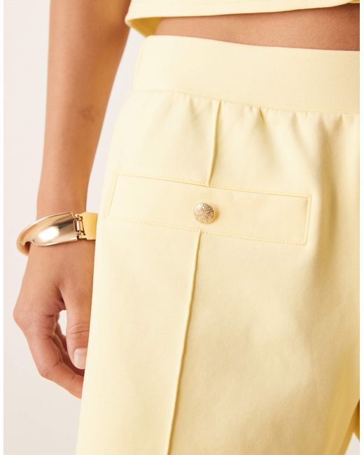 ASOS Natural Interlock Button Detail Mini Shorts