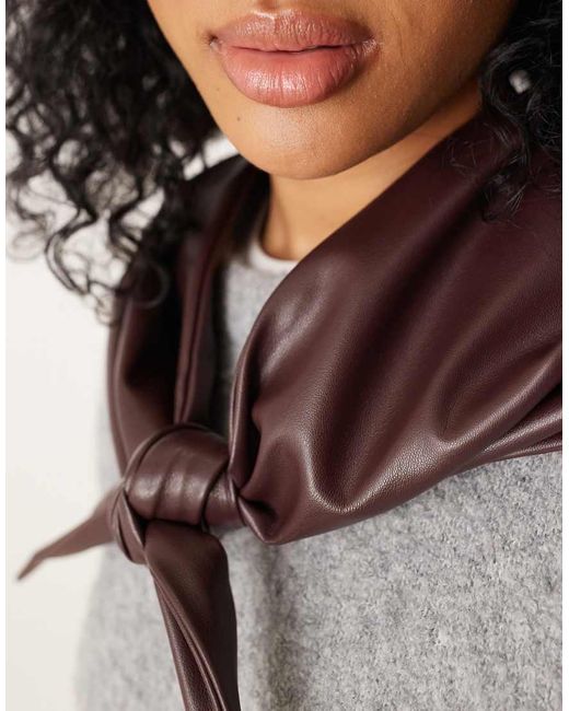ASOS Gray Faux Leather Triangle Scarf