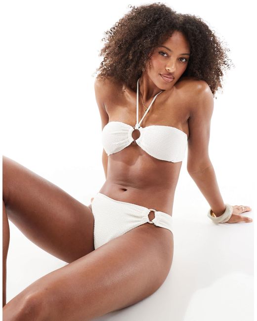 Lindex Brown Mix & Match Brie Halter Crinkle Bikini Top