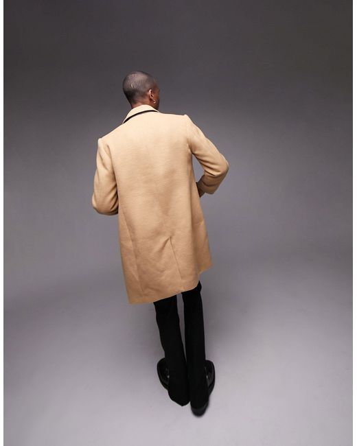 Topman Gray Classic Fit Over Coat for men