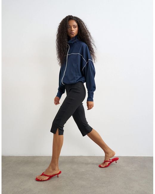 TOPSHOP Blue Capri Trouser