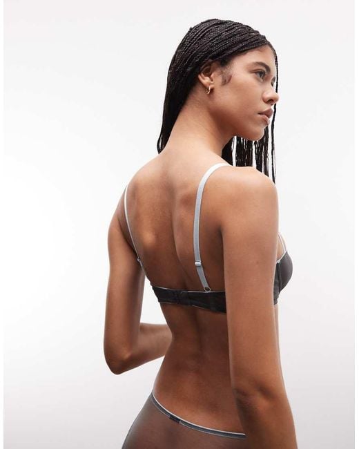 ASOS Black Emilia Sheer Mesh Underwired Bra With Contrast Trim