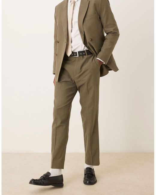 Abercrombie & Fitch – klassische anzughose aus leinen in Natural für Herren