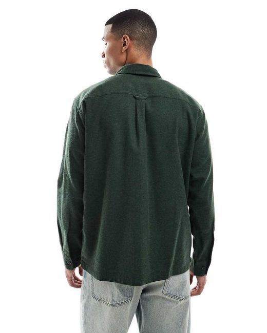Jack & Jones Green Brushed Overshirt for men